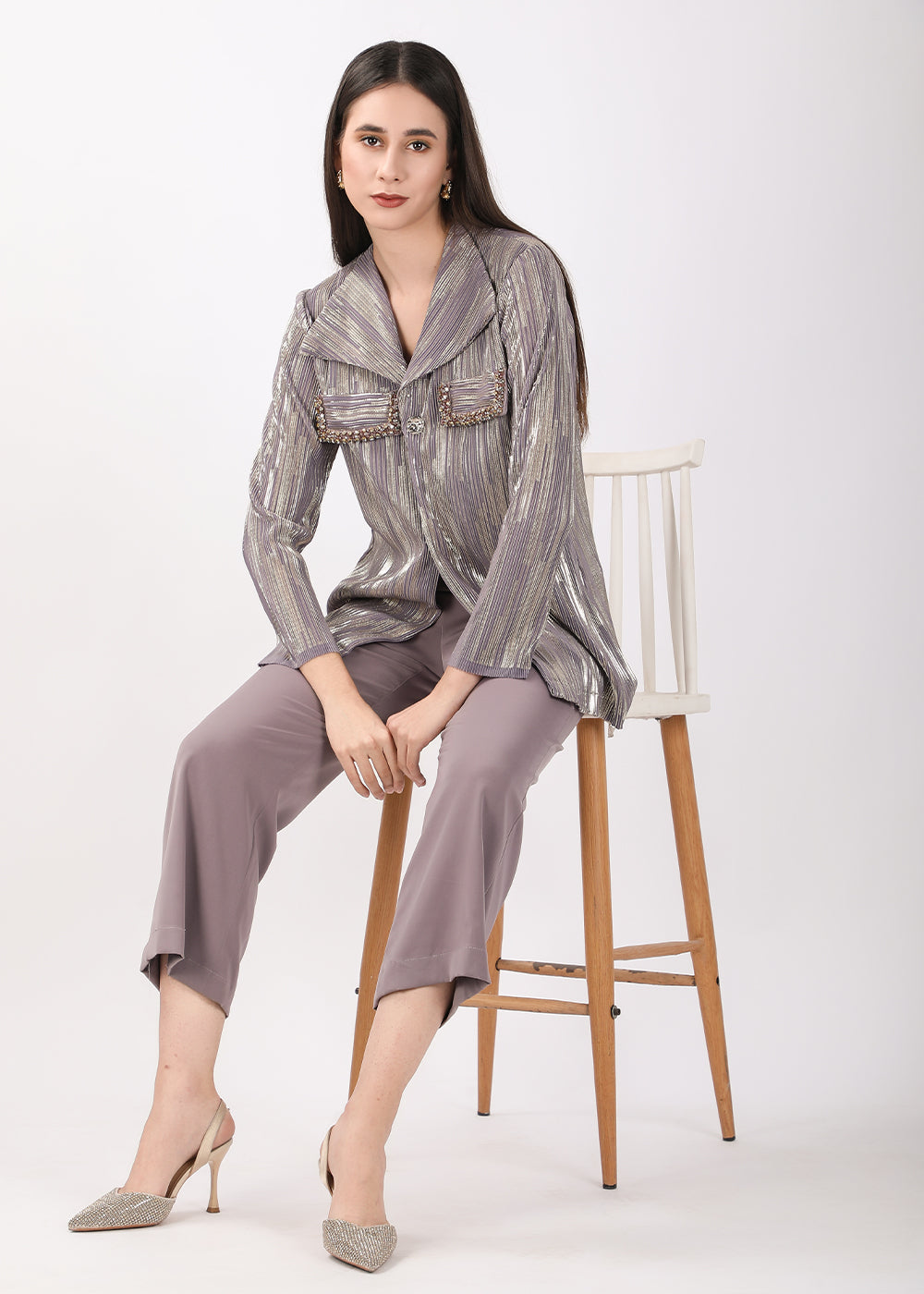 Lilac Shirt with Trousers