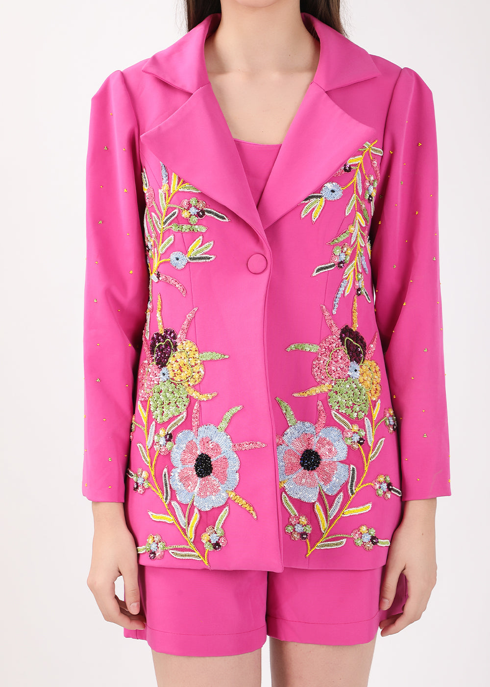 Enchanted Garden Long Blazer and Shorts (3pc set)