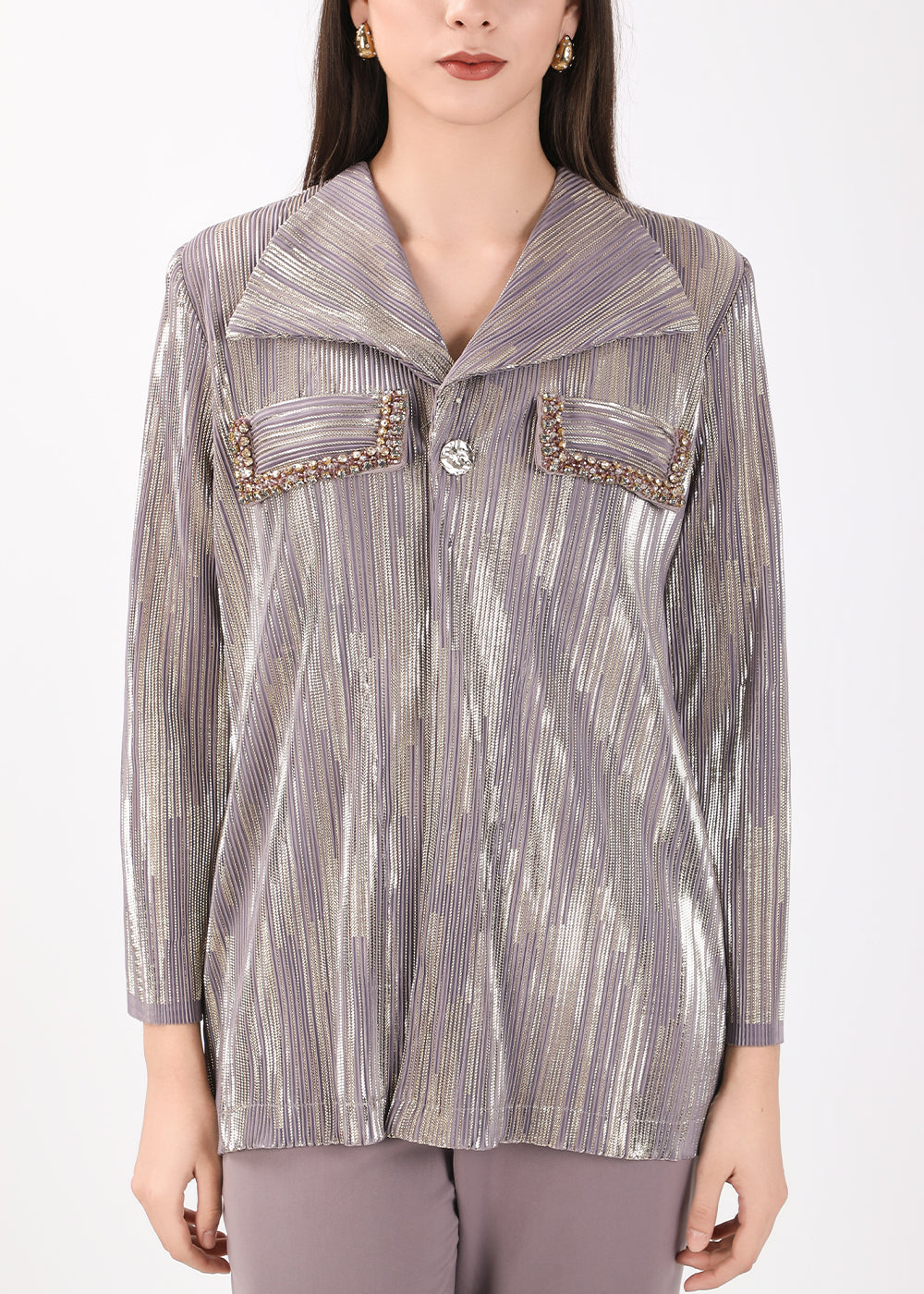 Lilac Shirt with Trousers