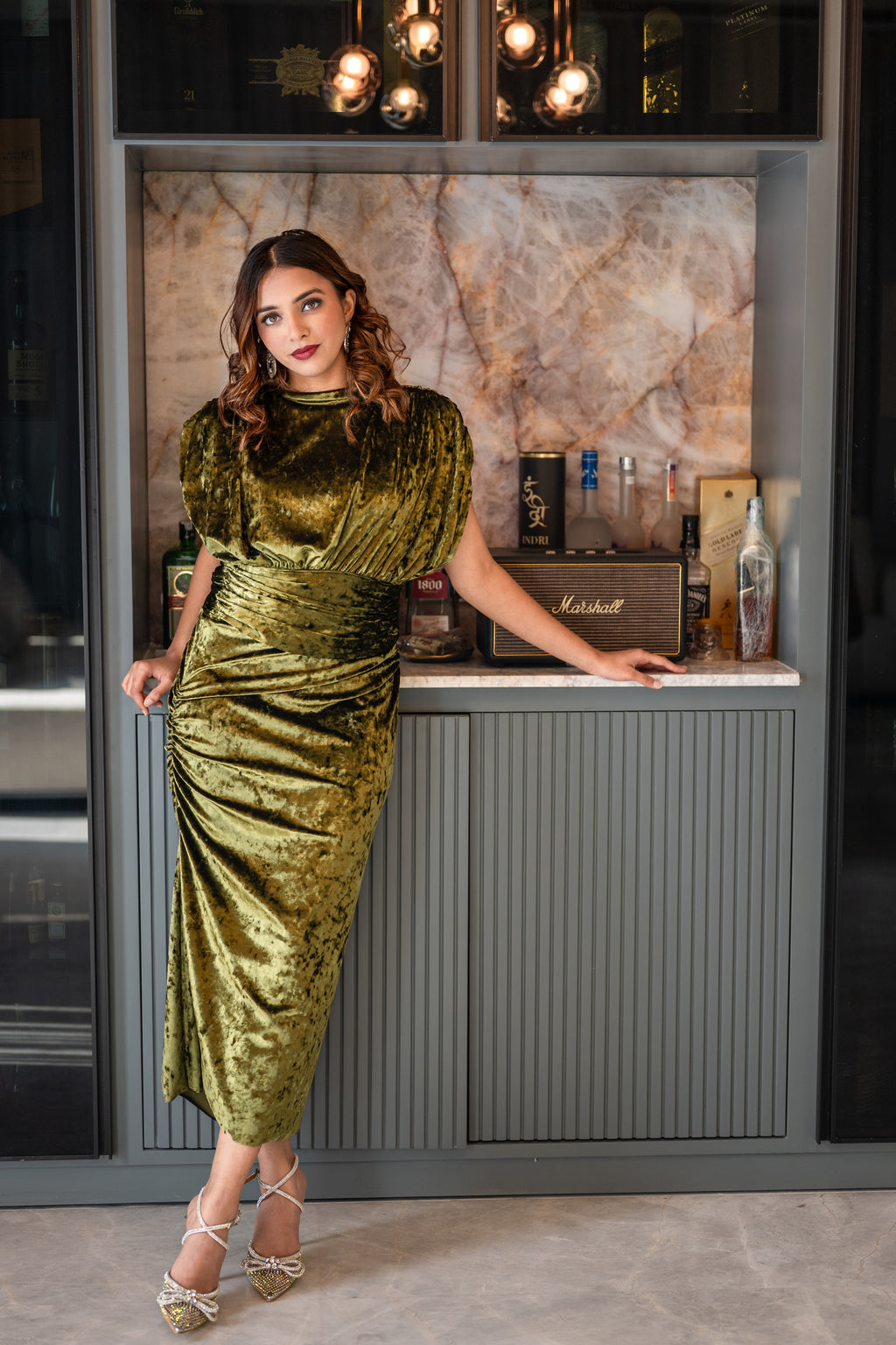 Green Velour Dress