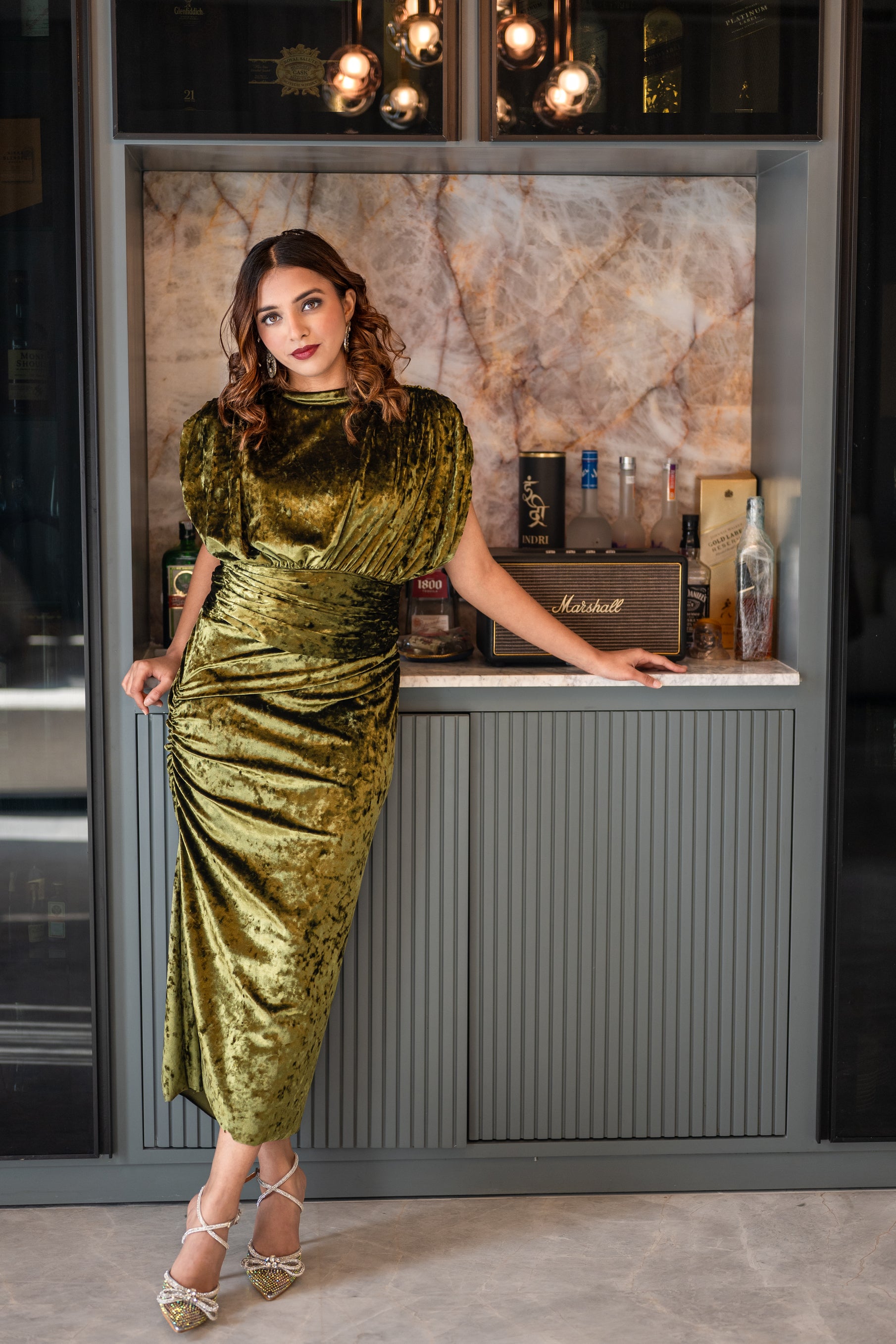 Green Velour Dress