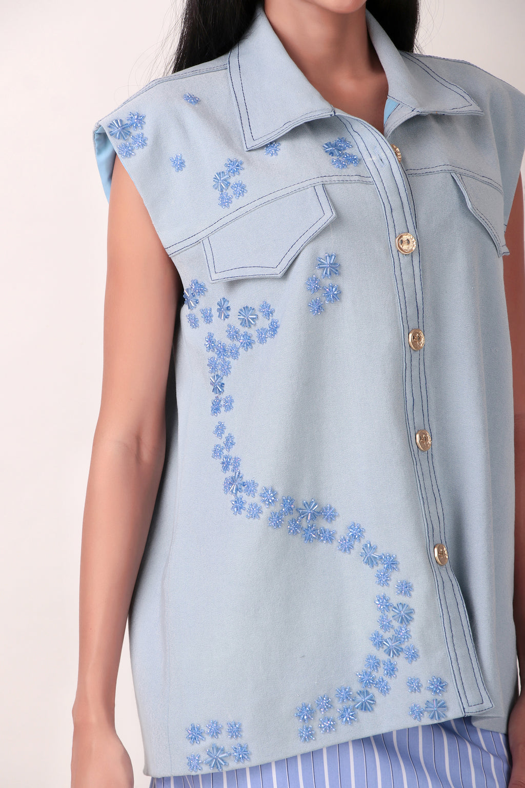 Blue Water Shacket and Skirt