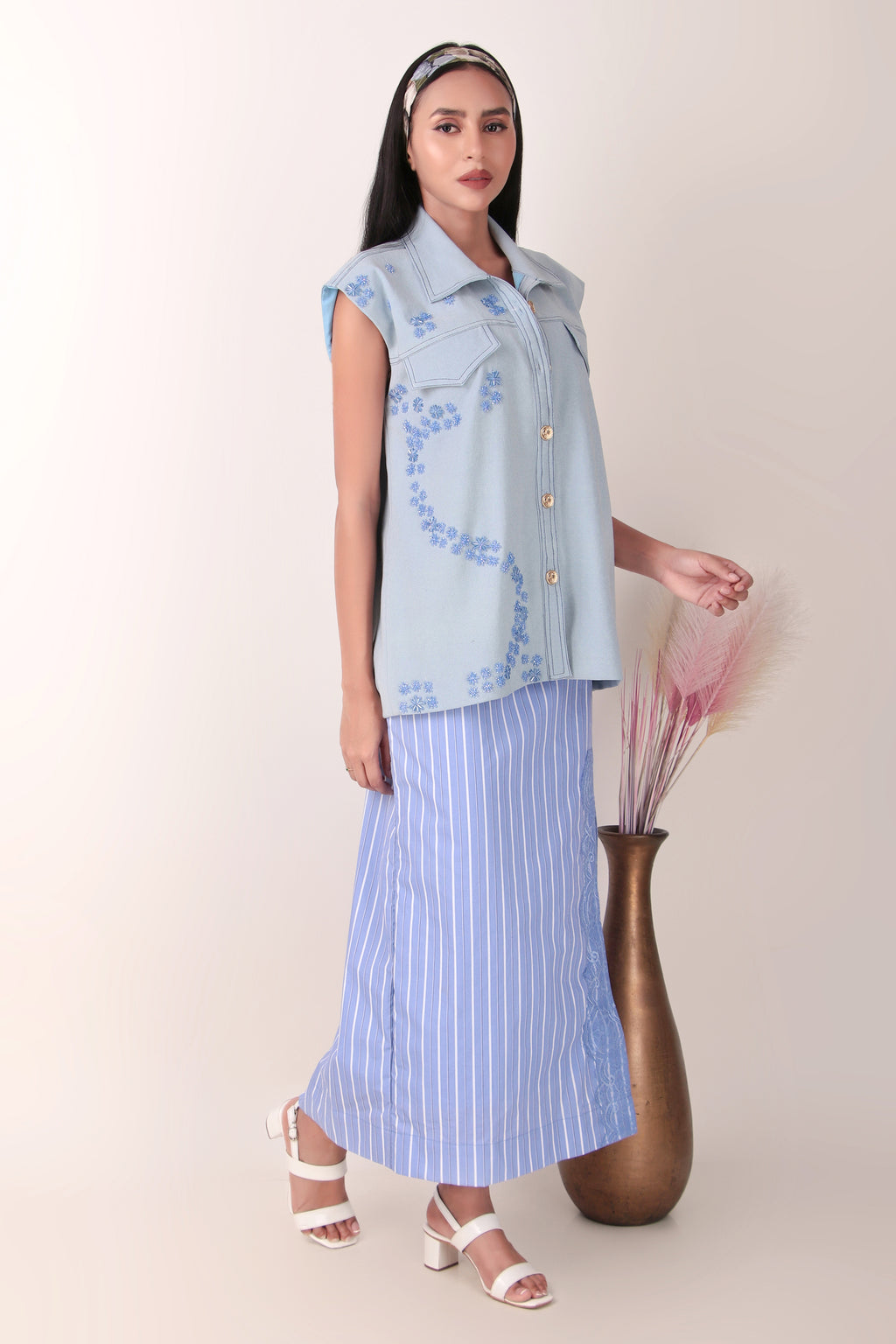 Blue Water Shacket and Skirt