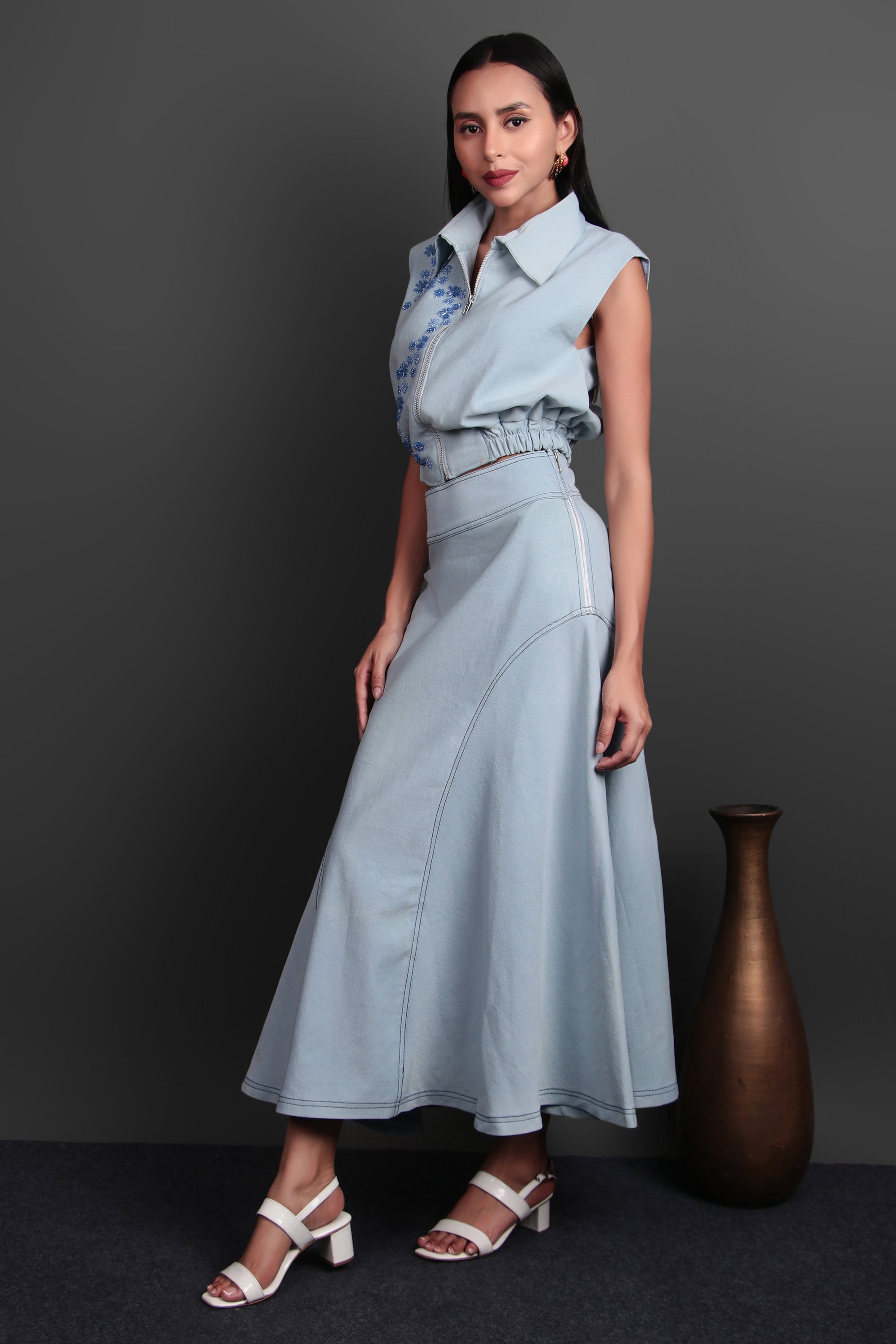 Aqua Denim Set